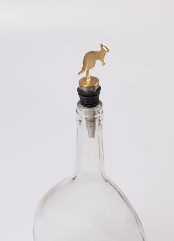 Tappo per vino | Bottiglia Wallaroo realizzata a mano in ottone e acciaio