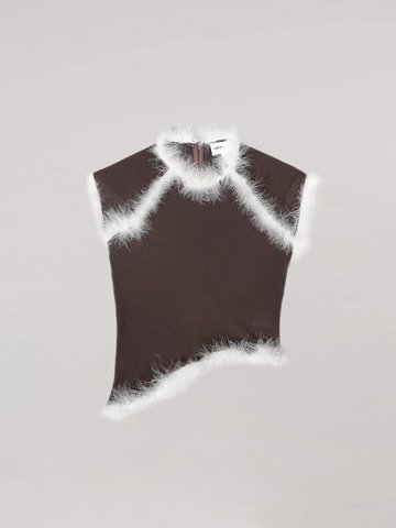 Braunes Balance-Feder-Top