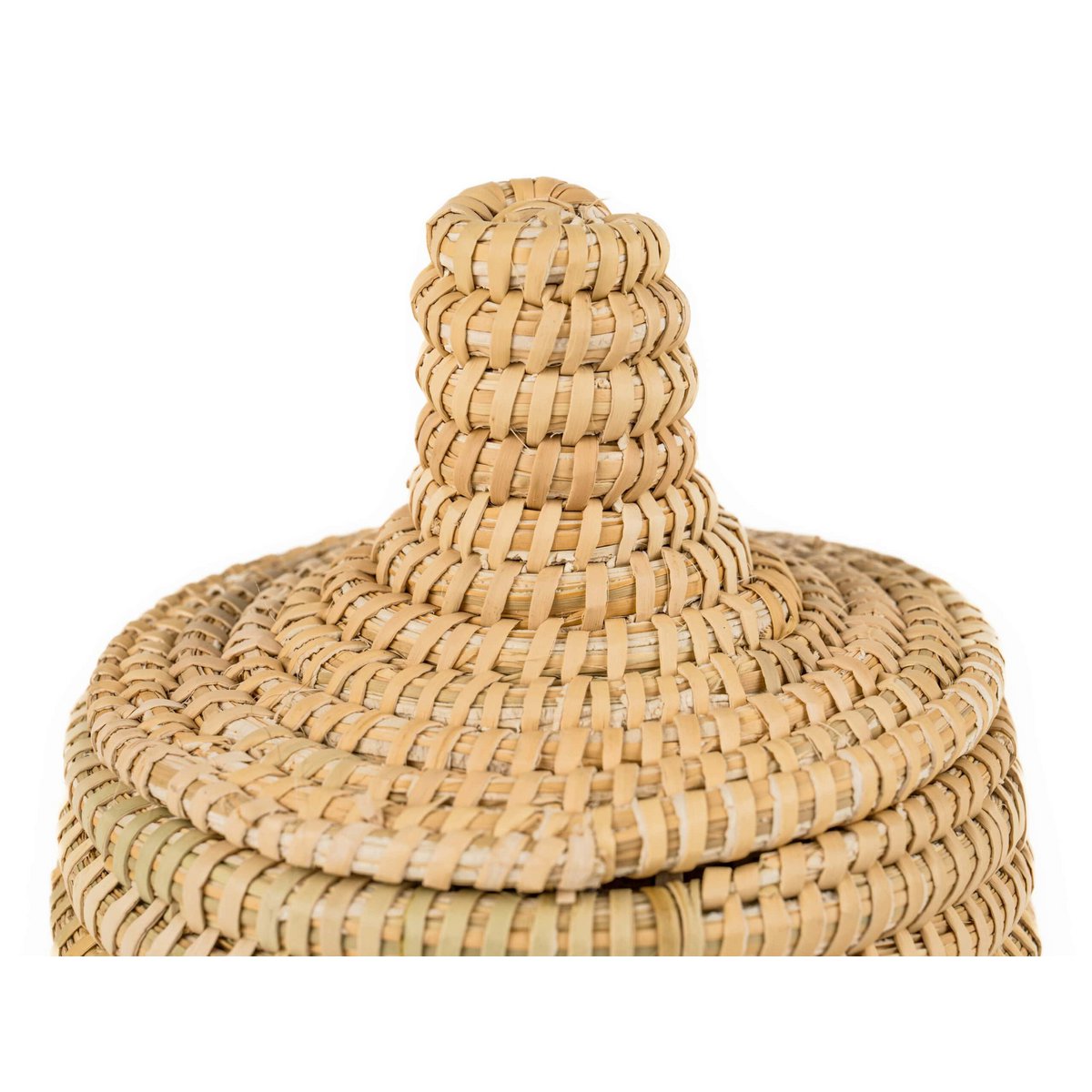 Marokkanischer Rattankorb mit Deckel, Boho, Ethno, handgefertigter marokkanischer Korb 15 cm