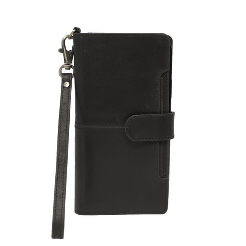 iPhone XR Bookcase Hoesje Zwart Leer – Leren Hoesje iPhone XR Zwart – iPhone XR Hoesje Buffelleer