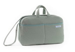 Umhänge-Umstandstasche für Kinderwagen und Krankenhaus. Praktische und elegante Organizer-Tasche mit großem Fassungsvermögen. Produkt hergestellt in Spanien.