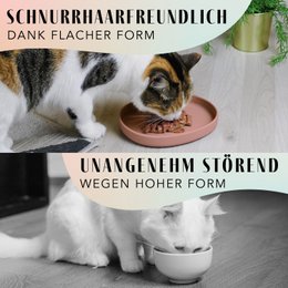 ne&no® Silikon Futterschale - Schnurrhaarfreundlich - extra flach - für Katzen