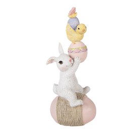 Decoration Statue Rabbit 8x6x19 cm White Plastic