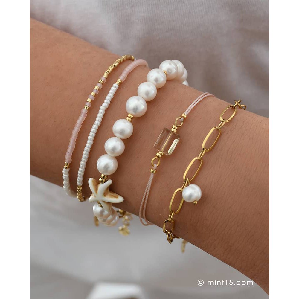Bracciale a catena di perle d'acqua dolce