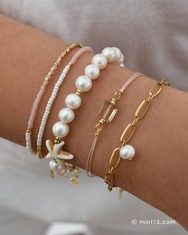Bracciale a catena di perle d'acqua dolce