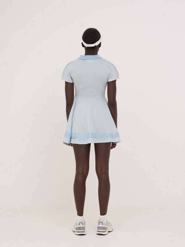 Matchpoint blå jersey strik mini tenniskjole