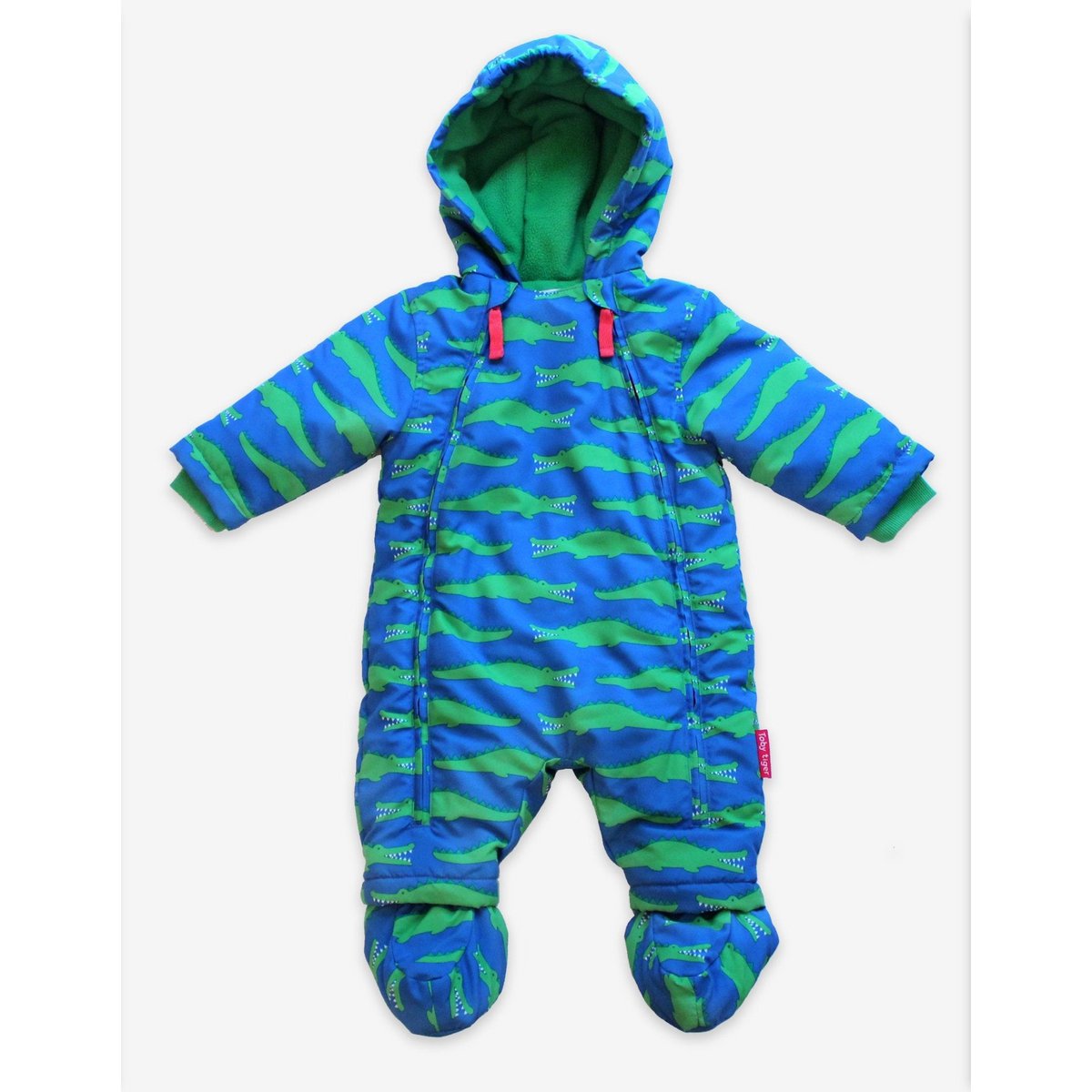 Baby snowsuit with fleece feed and crocodile printing, waterproof
