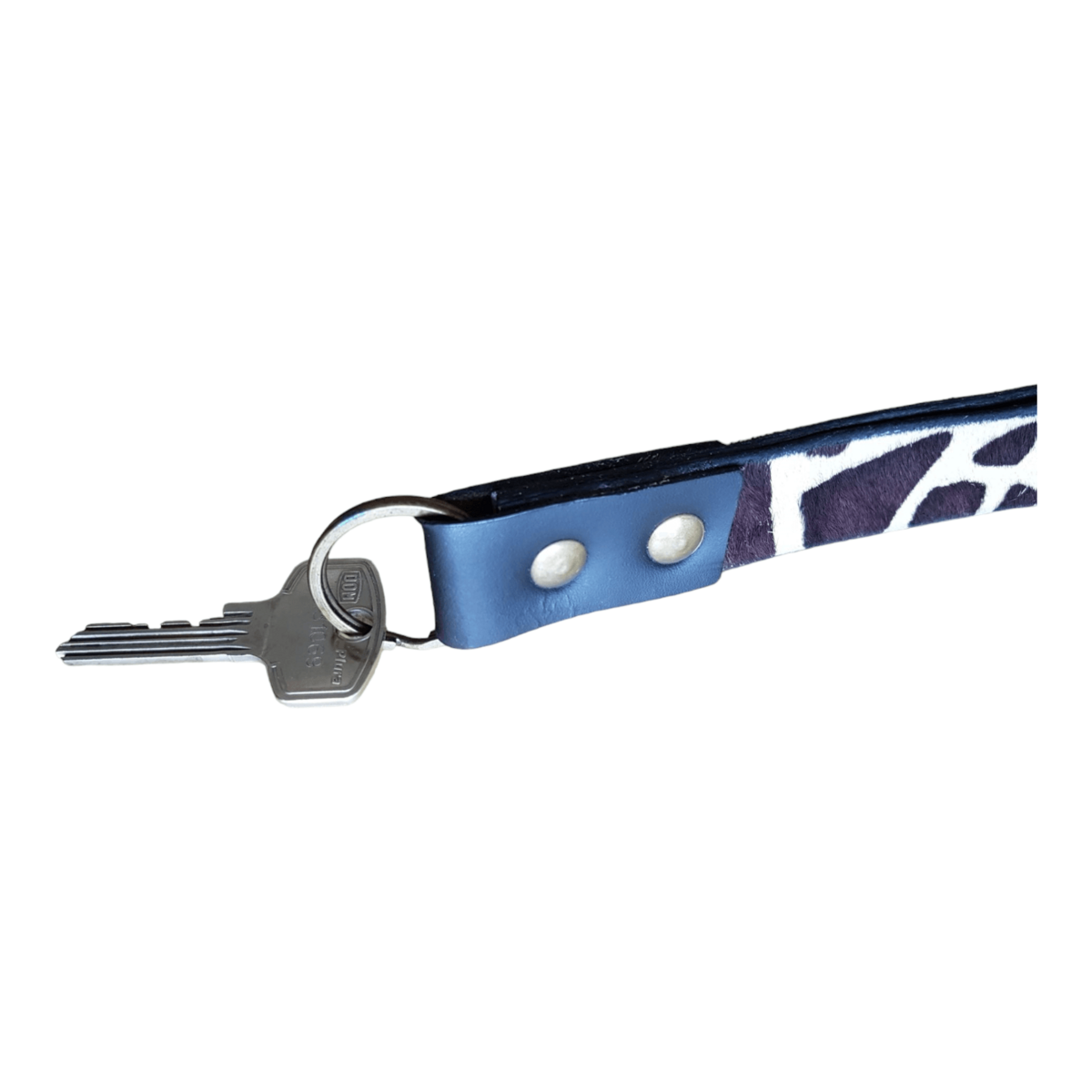 Leather lanyard keychain animal print