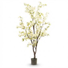 Kunstig plante - Prunus - Kirsebærblomst - Hvid - 175cm