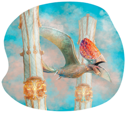150-piece puzzle featuring a flying dragon against a cloudy sky background.