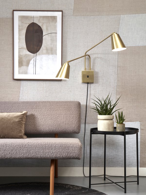 Wandlamp Bremen 2-kap, goud