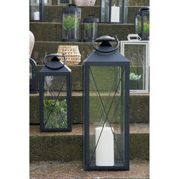 Casa Lantern, set di 2 - Lanterna, acciaio e vetro, nero, set di 2