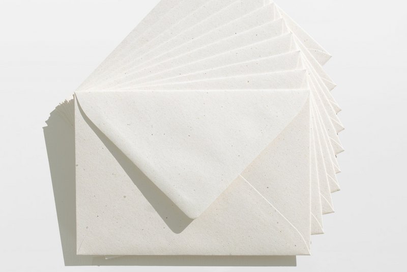 Umschläge 10er Set C6 créme gepunktet aus italienischem Papier