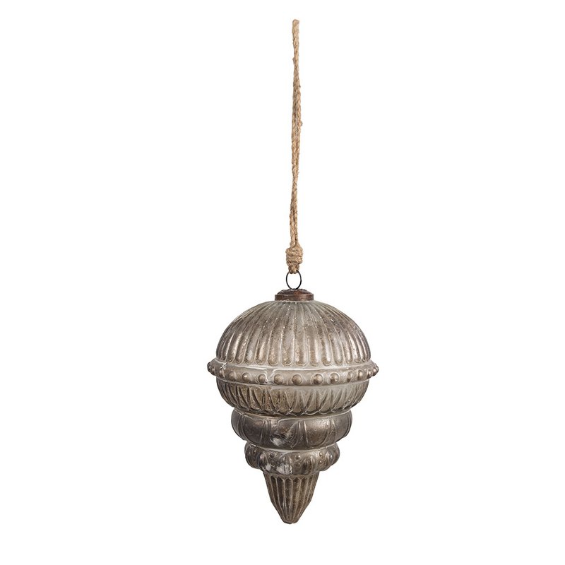 Bola navideña Ø 15x20 cm Plata Marrón Vidrio