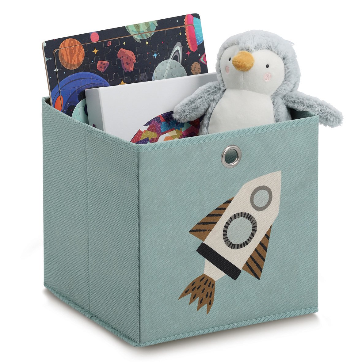 Storage box "Rocket", fleece, petrol
