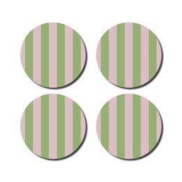 Coasters · Striped green/pink