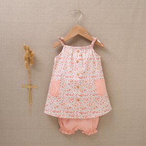 Baby girls flower print Jesusito baby girl set with matching polo shirt F97-21211262