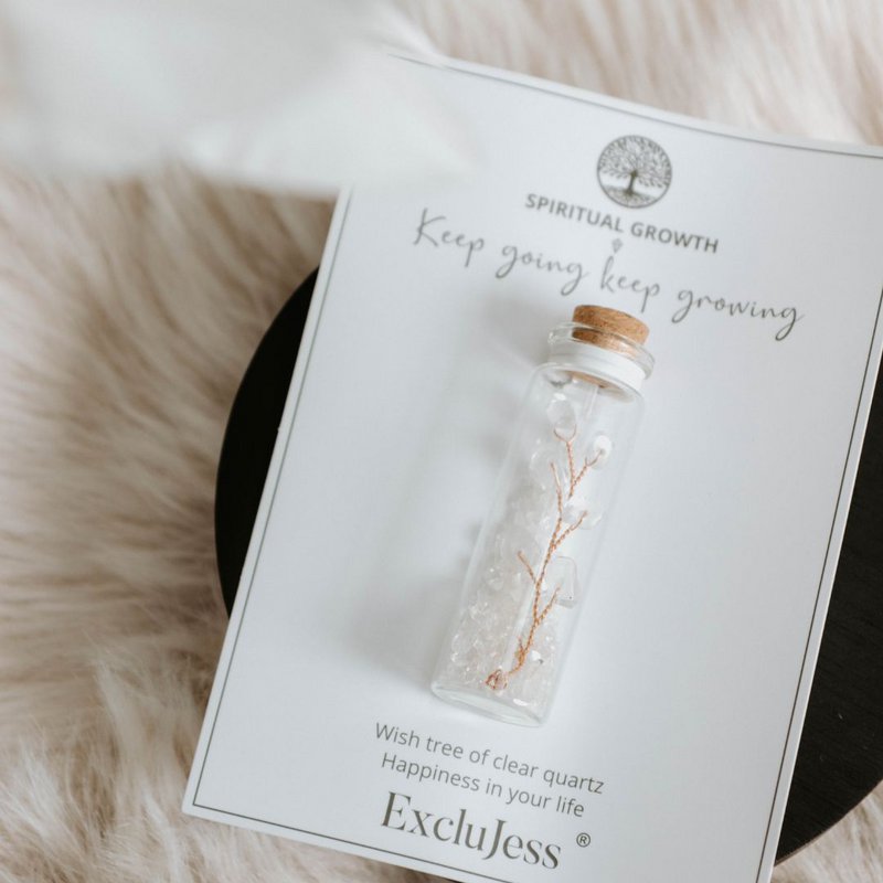 Wish bottle spiritual growth card clear quartz