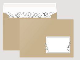 Sobre 103 marrón caramelo con estampado en el interior