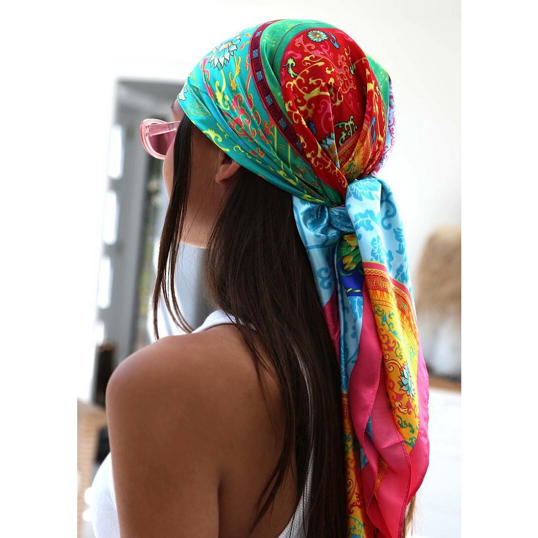 Satin bandana scarf baroque Ocean