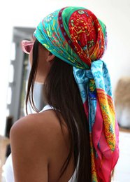 Satin bandana scarf baroque Ocean