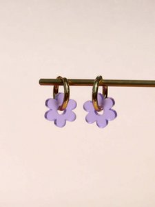 Violet bloem roestvrijstalen hoepels