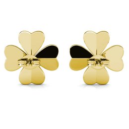Kleeblatt-Ohrringe – Gold und Kristall