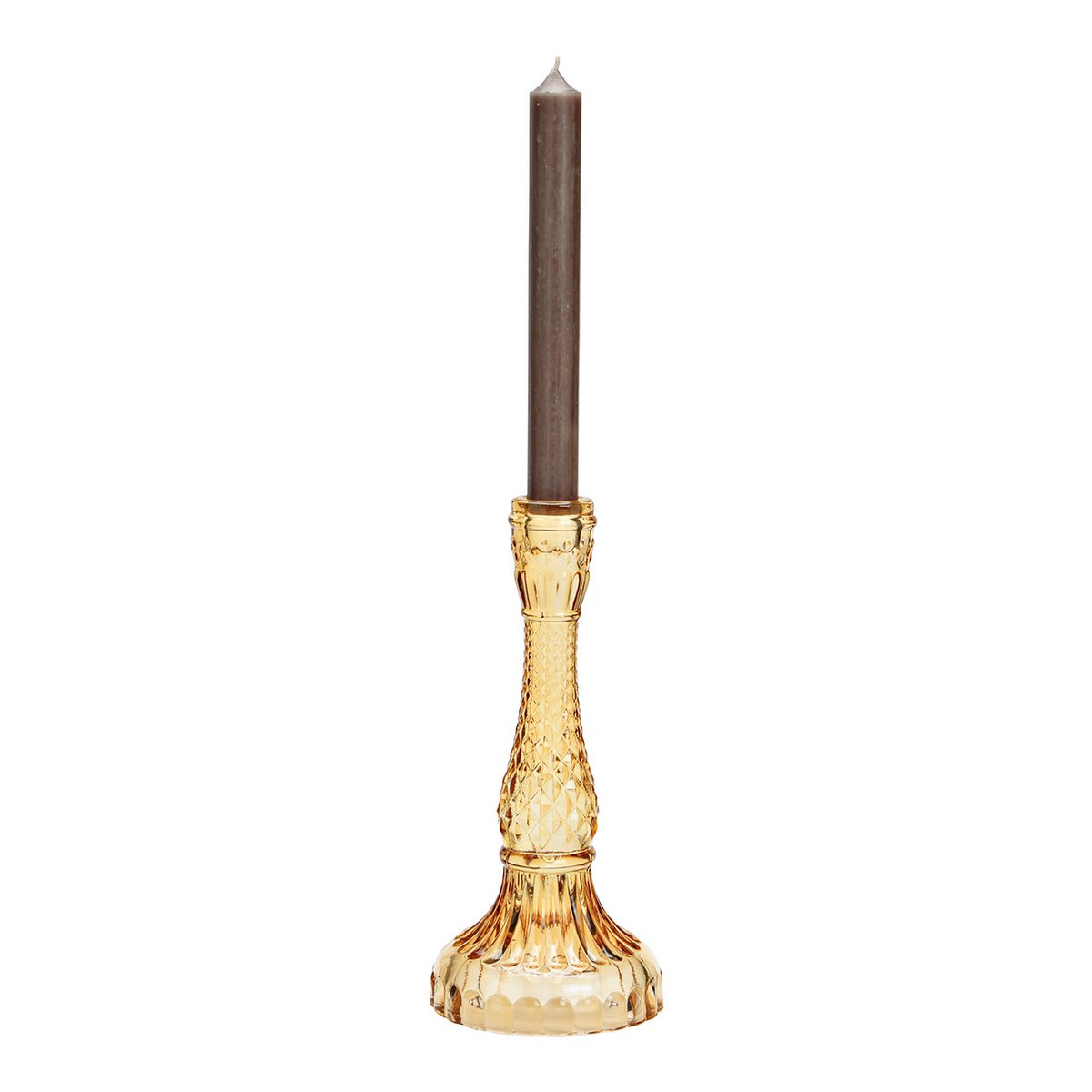 Candle holder made of brown glass (W/H/D) 10x21x10cm