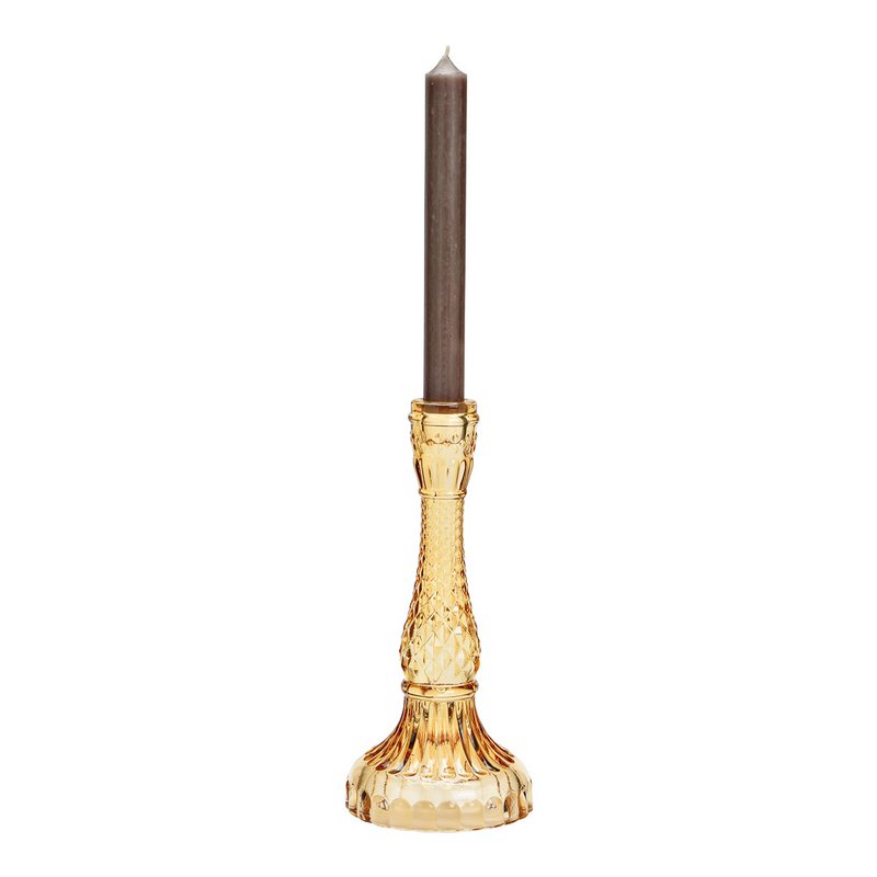Candle holder made of brown glass (W/H/D) 10x21x10cm