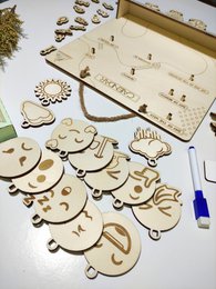 Calendario perpetuo de madera, rastreador de tiempo y clima, regalo Montessori para niños