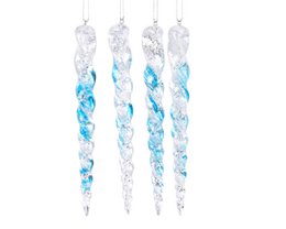 Icicle plastic Ice blue 15cm set of 4