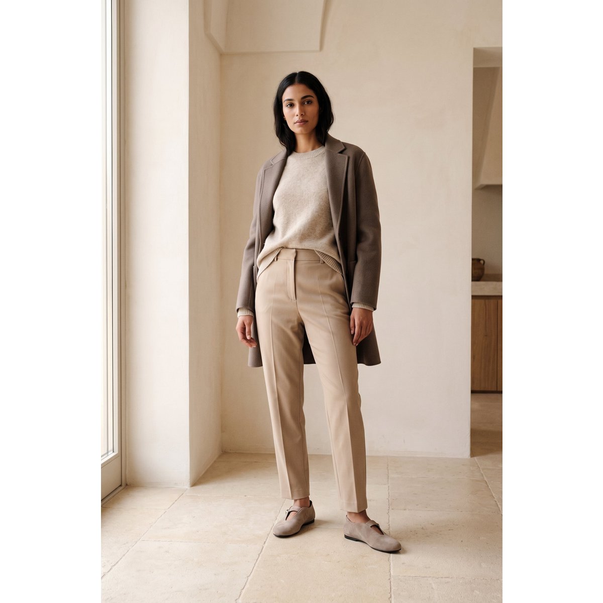 CAMILA TAUPE – Ballerinas mit runder Zehenpartie