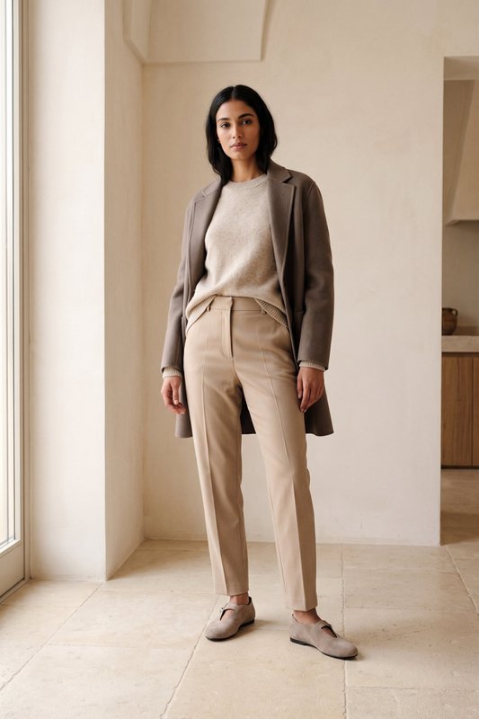 CAMILA TAUPE – Ballerinas mit runder Zehenpartie