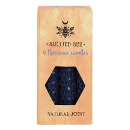 Pack of 6 'Blue' Beeswax Spell Candles
