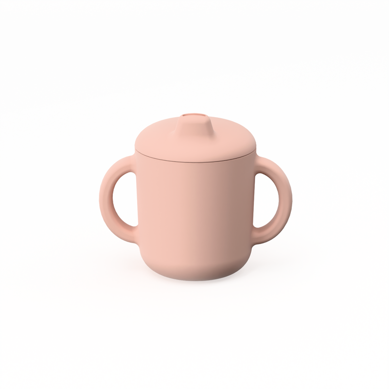 Silicone Sippy Cup with handles - Blush