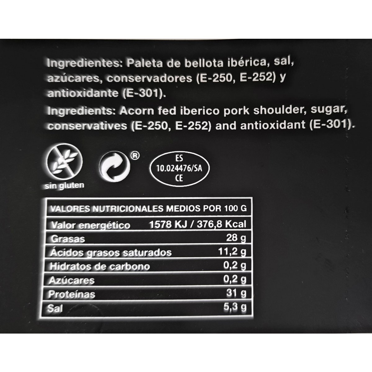Fellota Palette 50% Iberian Center (2.2-2.5kg)