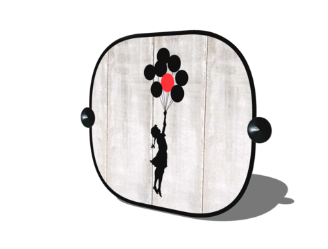 Banksy Car Zijgordijn (44x35cm) - Zwevend meisje