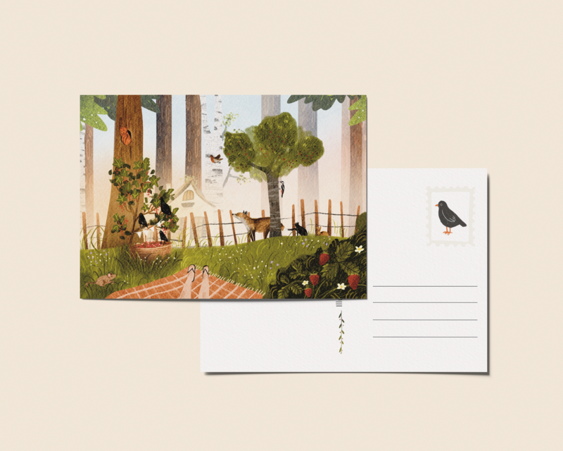 “June” – A6 Illustrated Card | 350gsm Tintoretto Gesso