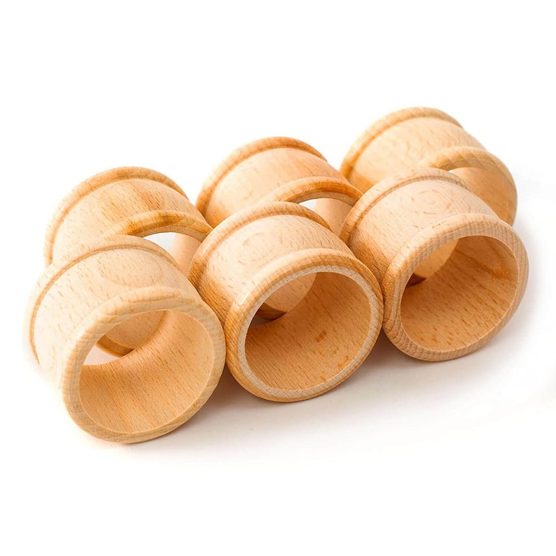 Set di 6 Portatovaglioli in Legno Decorazione da Tavola