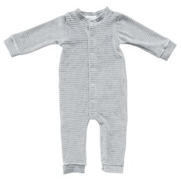 Warm grey corduroy baby suit with long sleeves and snap closure. Suitable for babies aged 74/80 cm.