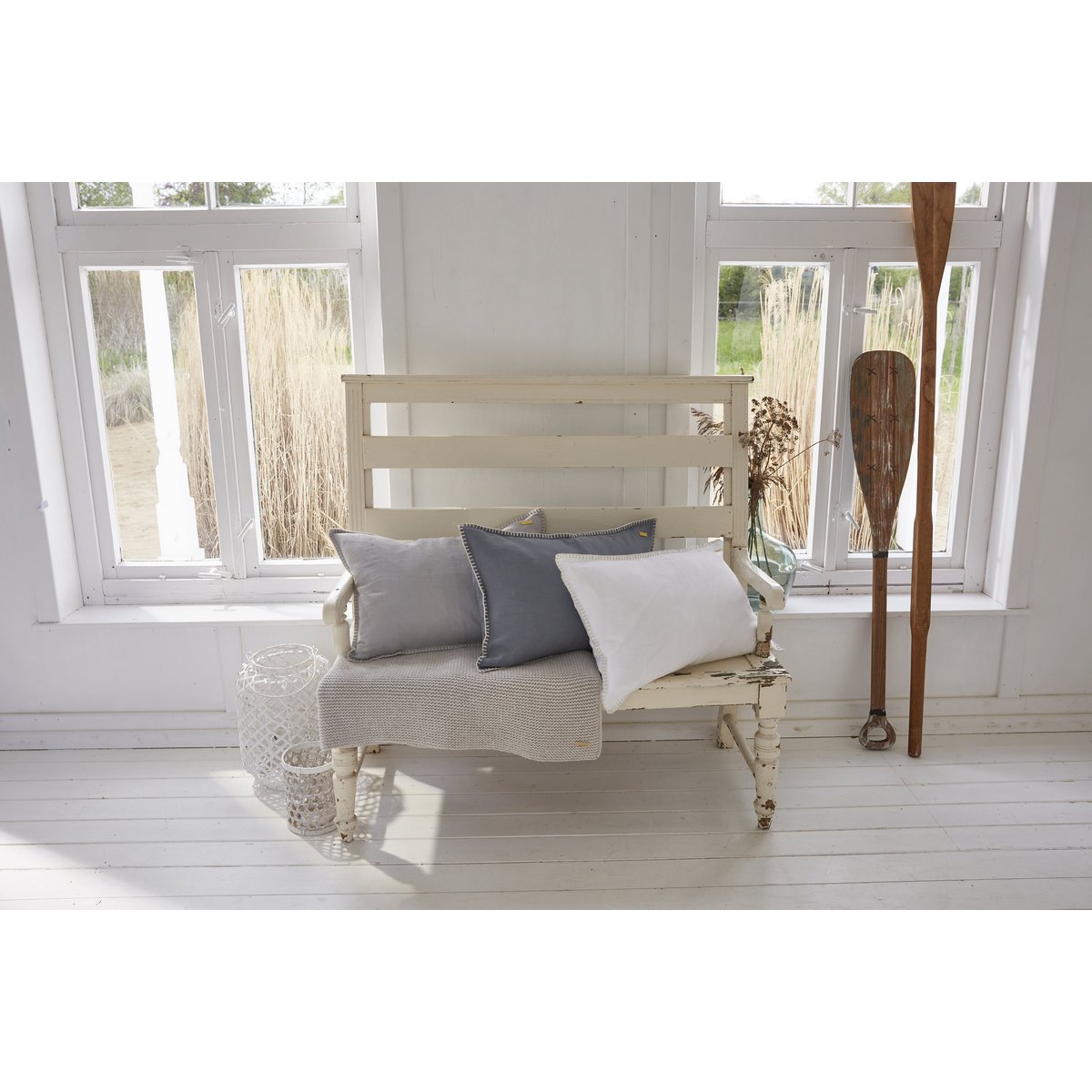 Cushion Cover with Stitch - Nature - 40cm x 60cm - Linen