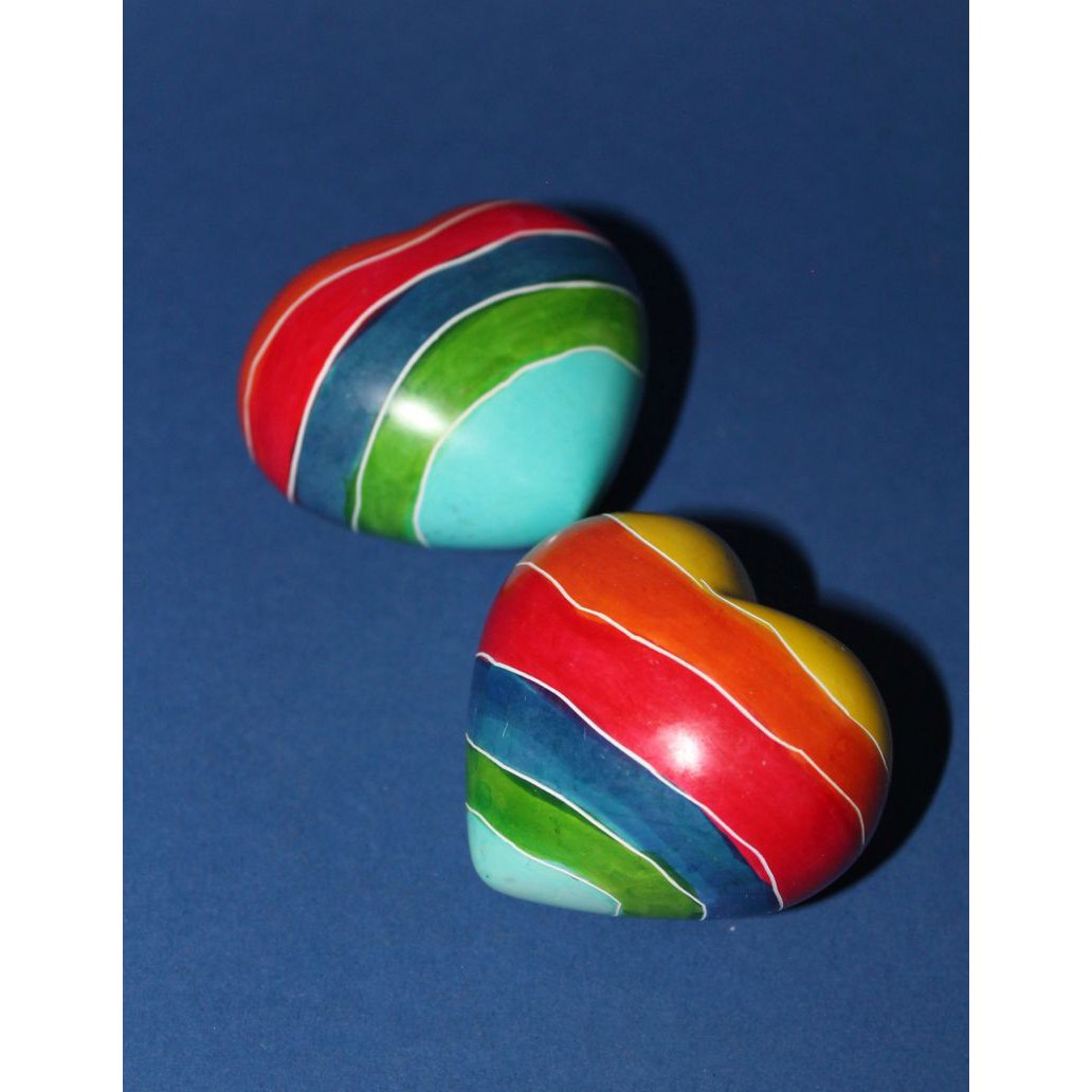 067 Heart small rainbow - soapstone