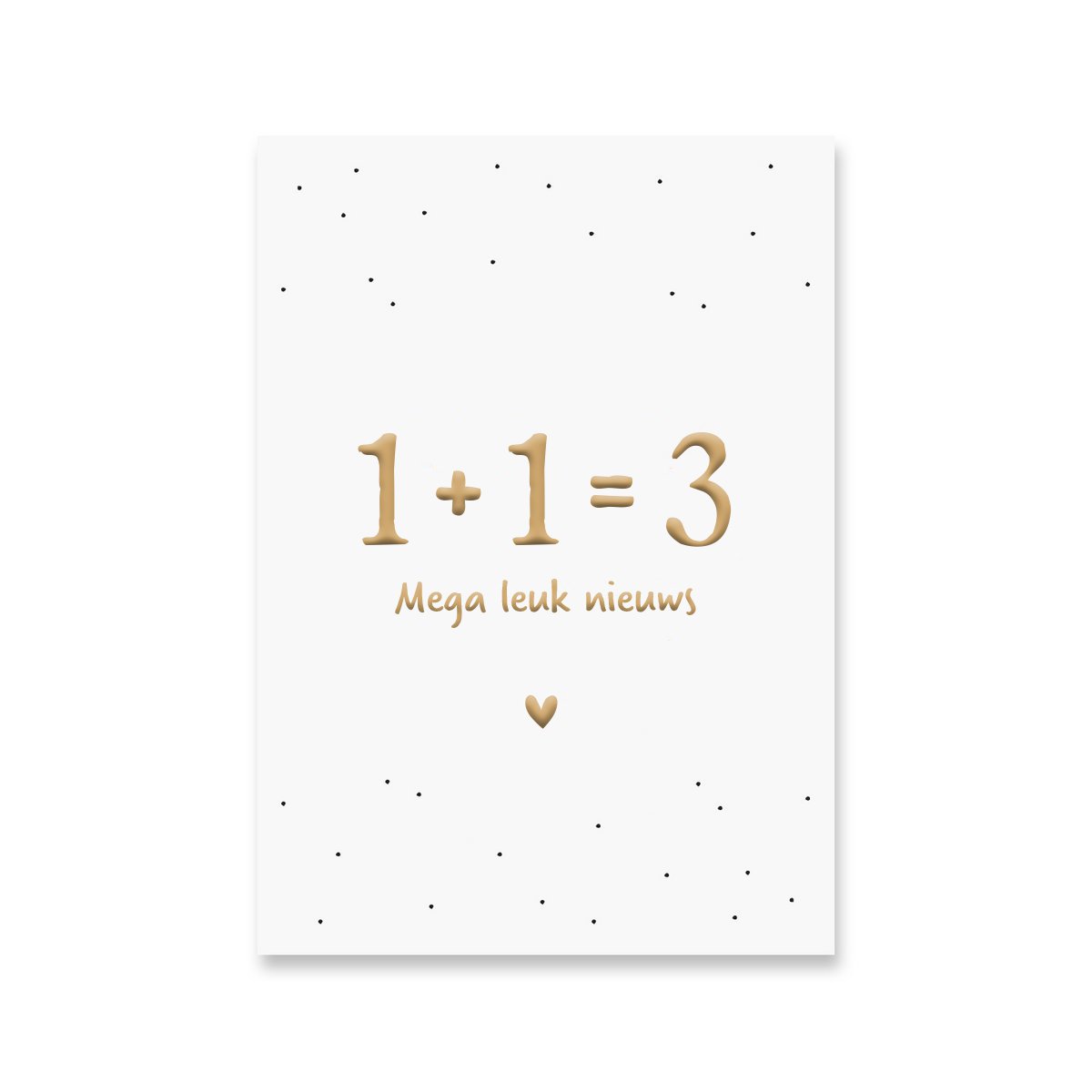 Kort 1 + 1 = 3 | Guld folie