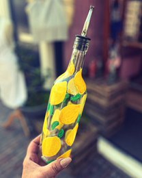 Botella de Limones pintada a mano