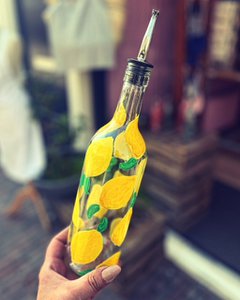 Hand-painted bottle of Lemons