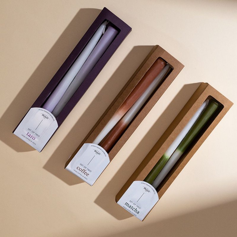 Tapered Candle | Ombr dipped Taper Ceramic Taro