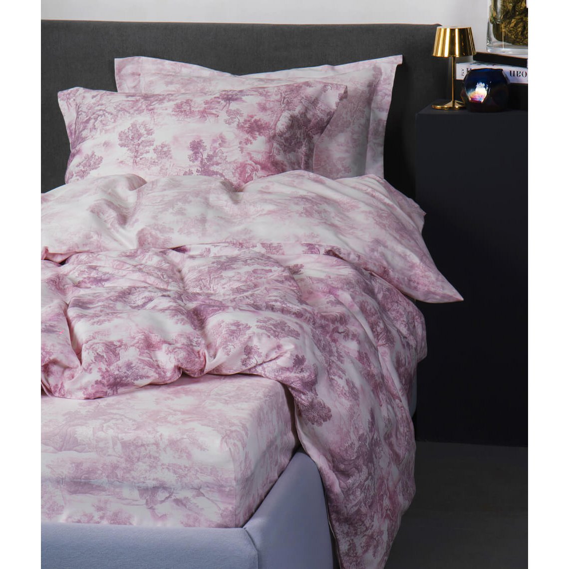 Satijnen beddengoedset Toile Mouve