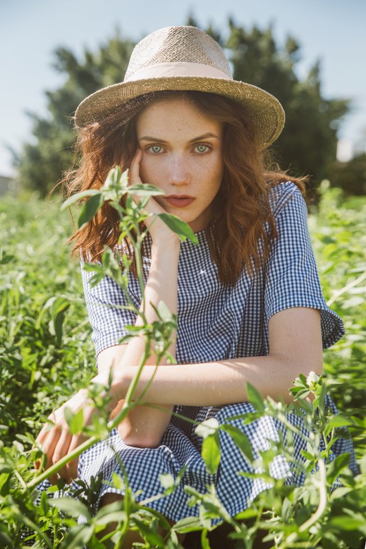Straw fedora hat