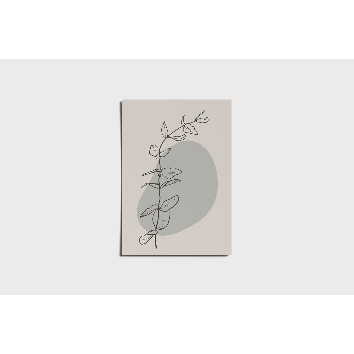 Hoja abstracta botánica mínima Póster