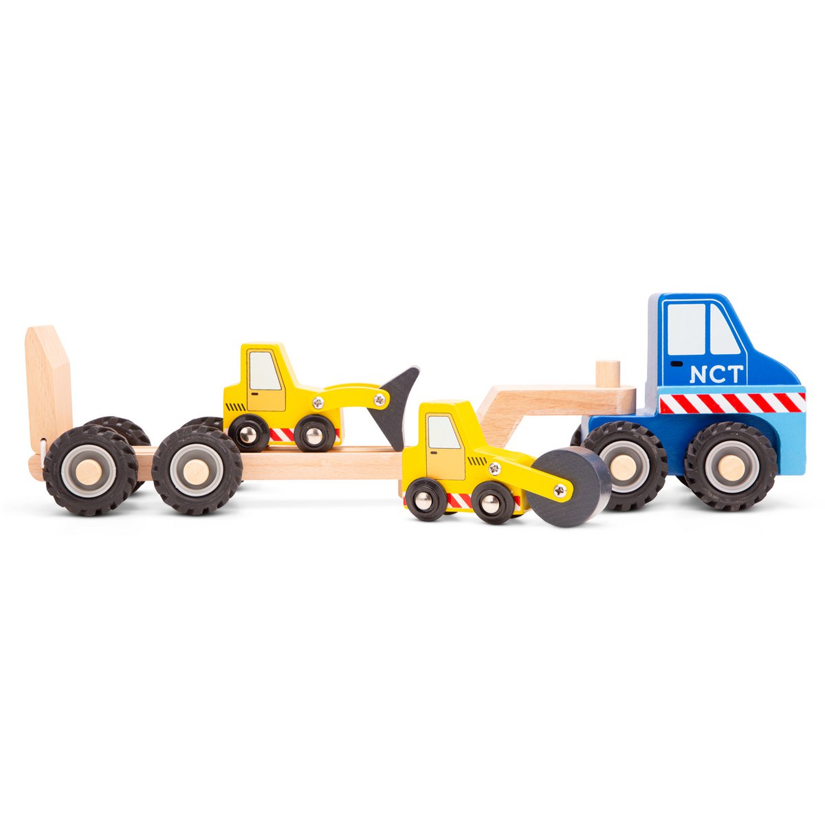 Autotransporter ha incontrato 2 bouwvoertuigen